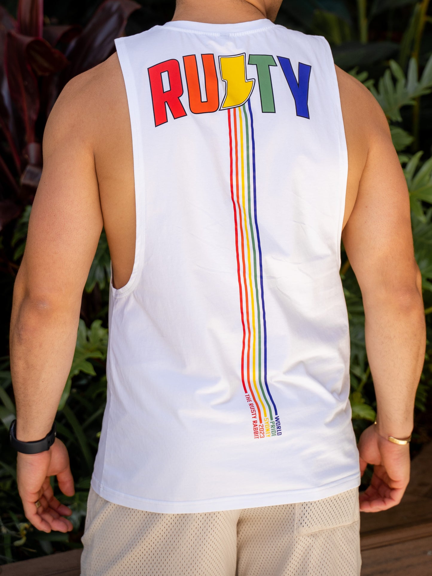 Rainbow Rusty Muscle Tee